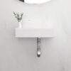 Rectangle Wall Mount Bathroom Sink With Single Faucet Hole, Stain Resistant - White - Image 5
