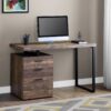Computer Desk For Home Office, Laptop, Left, Right Set - Up, Storage Drawers, Contemporary & Modern - Brown - Image 3