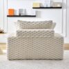 Harbor - Comfortable Luxury Sofa Turtle Fleece Fabric - White - Image 9