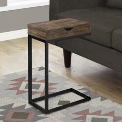 Accent Table, C - Shaped, Modern - Brown