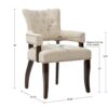 Brooklyn - Dining Arm Chair With Button Tufted Back (Set of 2) - Cream - Image 3
