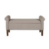 Upholstered Storage Bench With Rolled Armrests - Beige - Image 10
