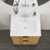 Modern Rectangular Single Vanity Top With Overflow And 3 Faucet Holes - White - Image 4