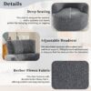 360 Degree Swivel Chair Upholstered Accent Barrel Chair With Adjustable Headrest, Berber Fleece - Gray - Image 6