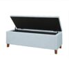 Shandra - Tufted Top Upholstered Storage Bench - Light Blue - Image 4