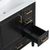 30" Bathroom Vanity Set With Soft Close Doors And Handles - Black - Image 14