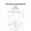 48" Ottoman Large Cocktail Ottoman - Blue - Image 3