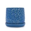 Ceramic Flowerpot, 7" Planter For Patio, Garden, Windowsill (Set of 2) - Antique Navy Blue - Image 5