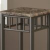 Accent Table Plant Stand Square Marble Look - Espresso - Image 2