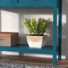 Farmhouse Style Console Table With 2 Drawers And Bottom Storage Shelf, Pagoda - Blue - Image 13