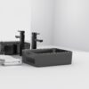 Modern Ceramic Rectangular Vessel Bathroom Sink, Stylish And Easy To Maintain - Black - Image 4