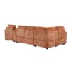 L Shaped Convertible Sofa Bed With Pull Out Bed, Cup Holders, And Storage - Orange - Image 22
