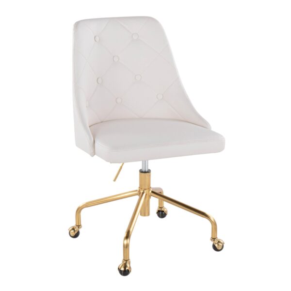 Marche - Contemporary Adjustable Office Chair - Gold / White