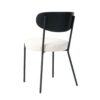 Boucle Modern Kitchen Dining Chair With Bentwood Ash Veneer Back And Black Metal Legs, (Set of 2) - Cream - Image 10