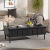 Lift Top Coffee Table With 2 Drawers, Multi Functional Adjustable Coffee Table With Hidden Storage Compartment For Living Room - Black - Image 5