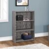 Bookshelf, Bookcase, 4 Tier, For Office, Transitional - Gray - Image 3