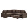 L-Shape Sofa Bed Pull-Out Sleeper Sofa With Wheels, USB Ports, Power Sockets For Living Room - Brown - Image 22