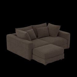 4 Seat Sofa, Deep Seat Couches With Soft Pillows And Movable Ottoman, Convertible Sofa Lounge Chair, For Living Room - Camel