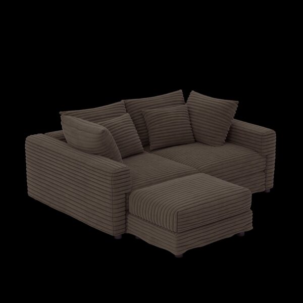 4 Seat Sofa, Deep Seat Couches With Soft Pillows And Movable Ottoman, Convertible Sofa Lounge Chair, For Living Room - Camel