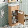 15.75" Bathroom Vanity With Reversible Resin Sink And Cabinet - Wood - Image 5