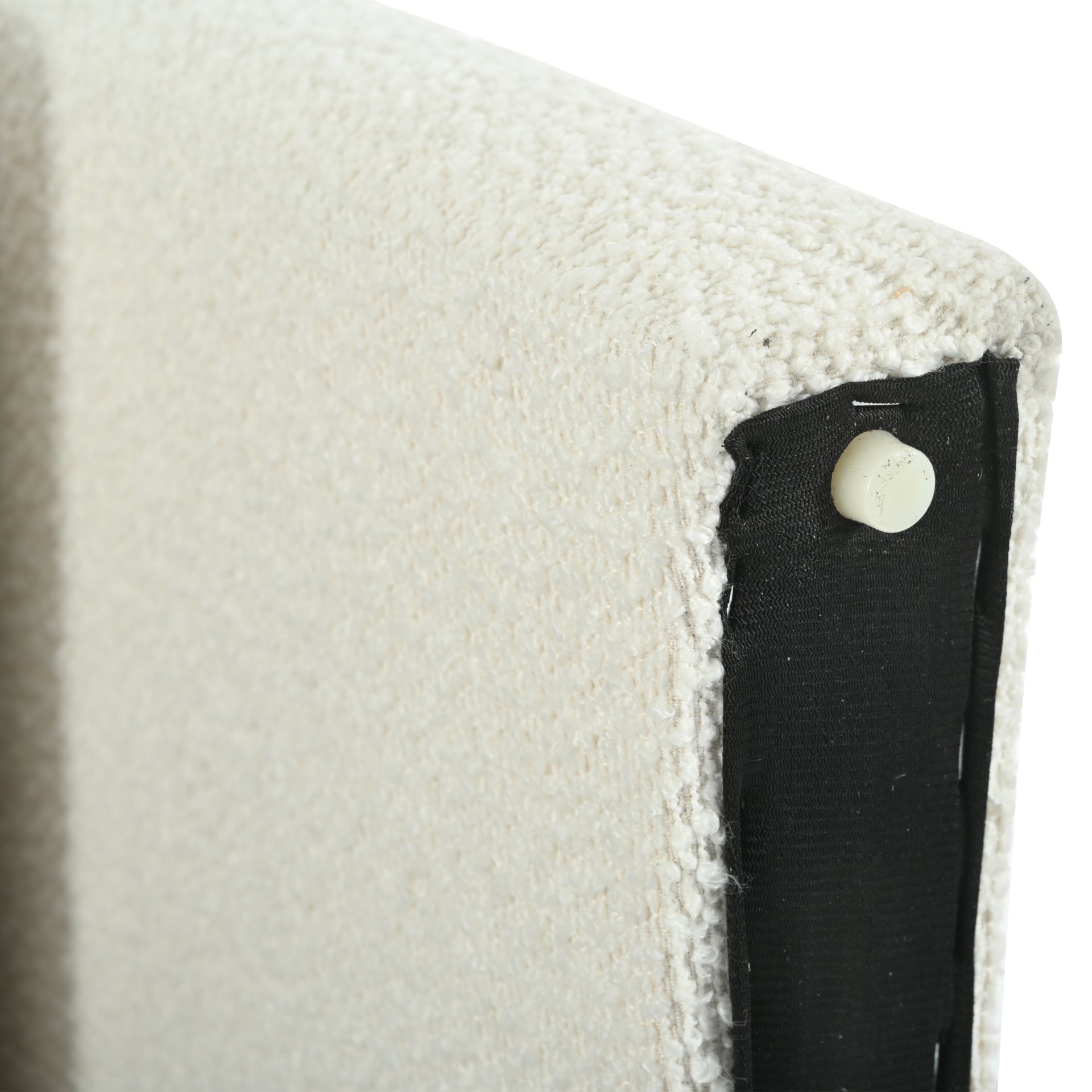 Modern Boucle Upholstered Accent Chair Luxurious Comfort & Sturdy Support, Solid Wood Frame - Ivory - Image 23