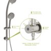 Multi Function Dual Shower Head System With 4.7" Rain Showerhead And Adjustable Slide Bar In - Brushed Nickel - Image 8