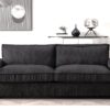 Luxe - Corduroy Sofa With Sleek Design, Spacious And Comfortable 3 Seater Couch - Black - Image 8