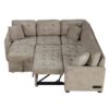 L-Shape Sofa Bed Pull-Out Sleeper Sofa With Wheels, USB Ports, Power Sockets For Living Room - Khaki - Image 24