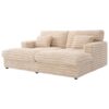 Upholstered Oversized Double Chaise Lounge Sofa With USB Ports And Cup Holders - Champagne - Image 13