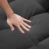 Modern Convertible Velvet Loveseat Futon Sofa With Sleeper Bed Function - Black - Image 12