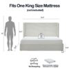 Carmen - King Upholstered Wingback Bed Frame With High Headboard - Ivory - Image 3