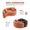 Tai Chi - Curved Dual Depth Loveseat, Full Compression Sponge Sofa - Coral - Image 3