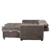 Upholstered Sleeper Bed Sofa With Dual USB Charging, Adjustable Backrest - Brown Gray - Image 22