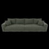 4 Seat Sofa, Deep Seat Couches With Soft Pillows And 2 Ottomans, Convertible Sofa Lounge Chair, For Living Room - Green - Image 20