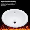 Semi Recessed Bathroom Sink With Countertop Vessel Design, 17" X 15.5" - White - Image 8