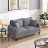 High Resilience Loveseat Sofa With Wooden Frame, Upholstered - Light Gray - Image 4
