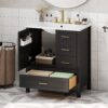30" Bathroom Vanity With Sink Storage Solutions - Black - Image 4
