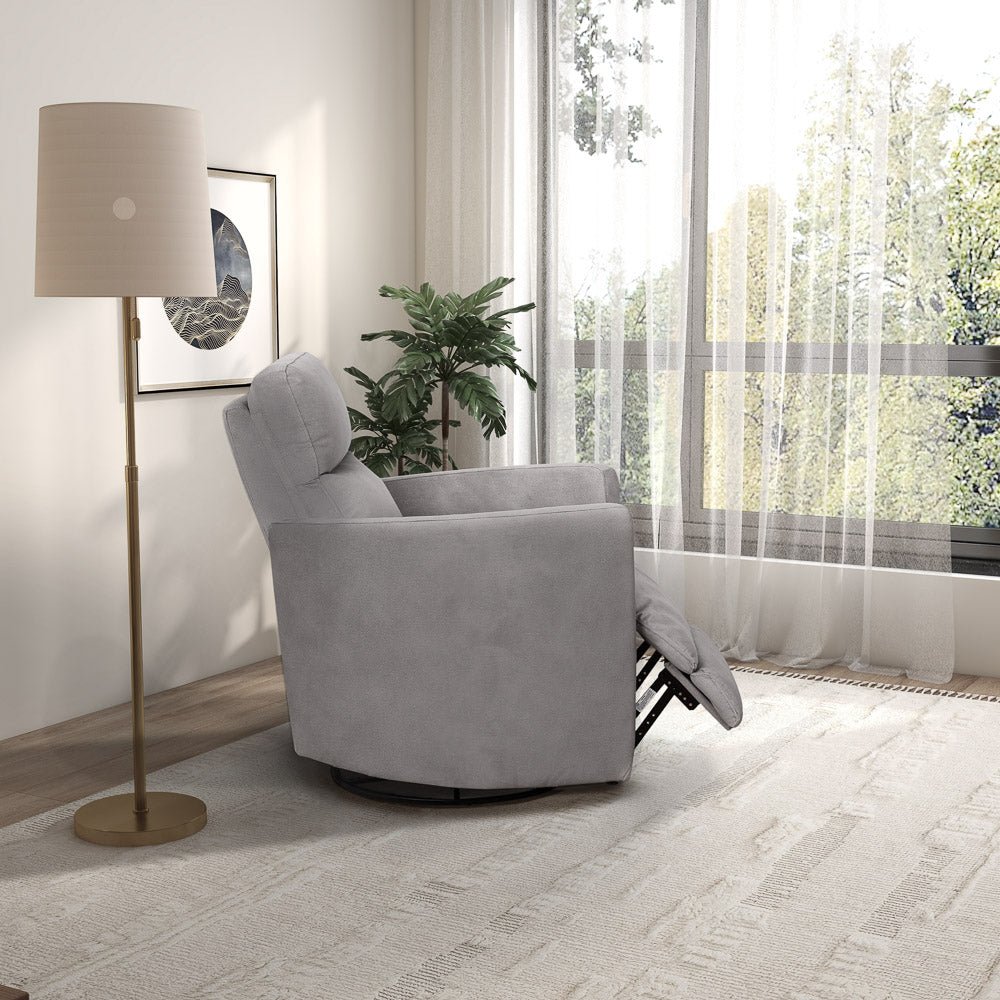 Lawson - Swivel Glider Suede Recliner Chair - Latte - Image 9