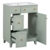 24" Bathroom Vanity Cabinet With Sink - Green - Image 18