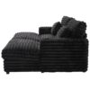 Oversized Double Chaise Lounge Sofa Bed With USB Ports And Cup Holders - Black - Image 15