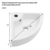 Triangle Porcelain Wall Mount Vessel Sink With Single Faucet Hole & Overflow - White - Image 3