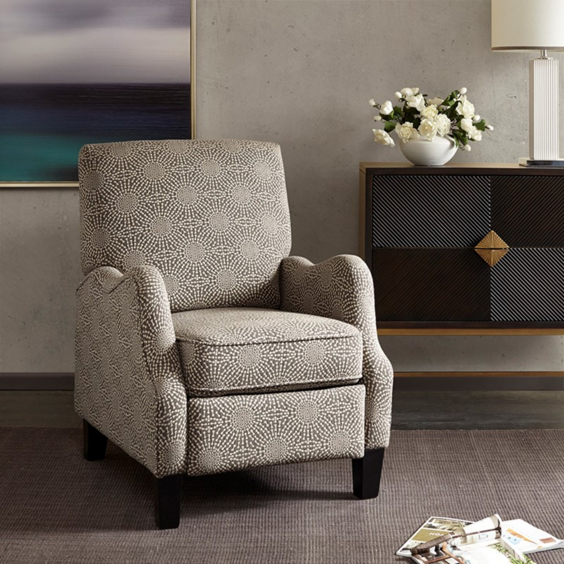 Hoffman - Push Back Recliner - Beige Multi - Image 2