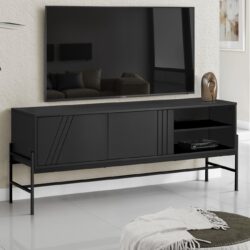 TV Stand, Modern Design Console, Media Entertainment Center, Storage Cabinet, Contemporary & Modern - Black