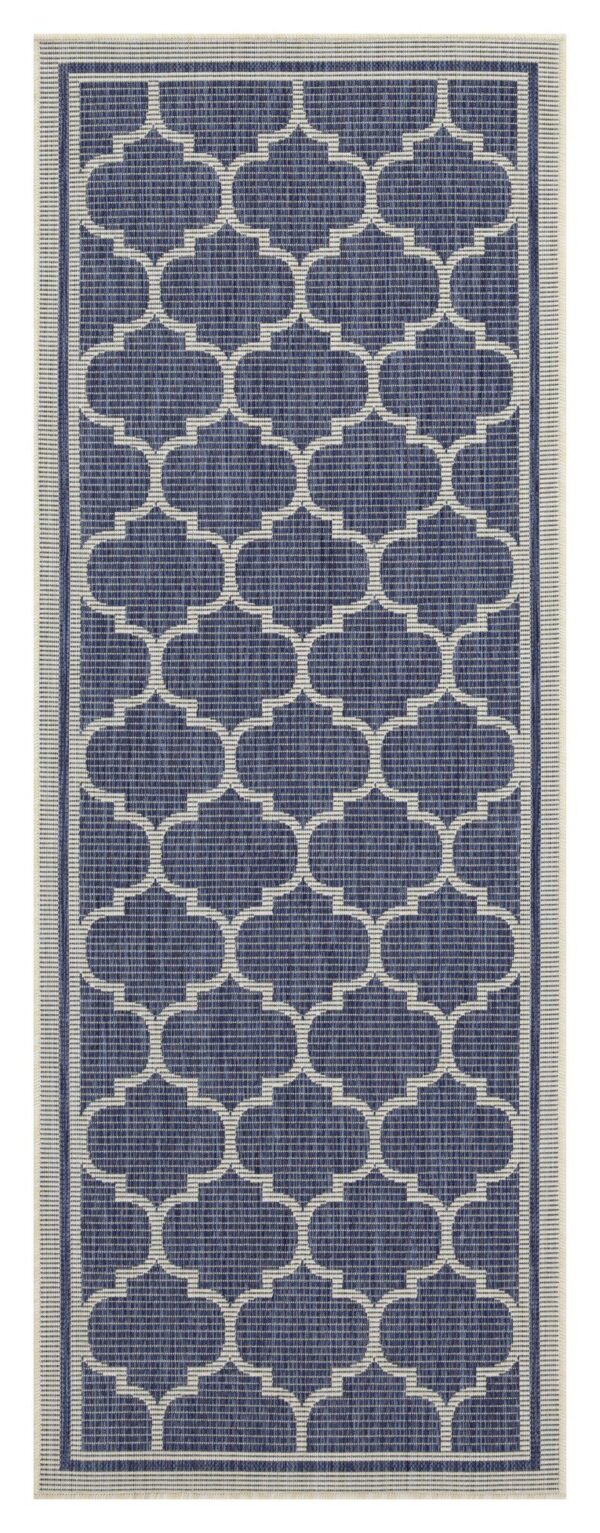 Sunshine - 2'7" X 7'3" Indoor, Outdoor Area Rug - Blue - Polypropylene