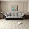 Queen Pull Out Sofa Bed, 3 In 1 Convertible Sleeper Tufted Sofa With 2 Soft Pillows - Gray - Image 6