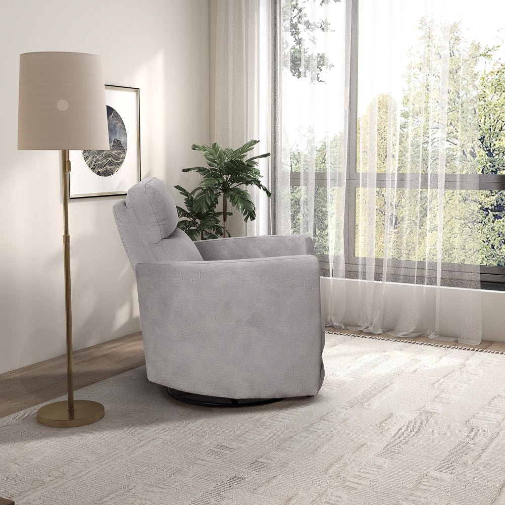 Lawson - Swivel Glider Suede Recliner Chair - Latte - Image 10