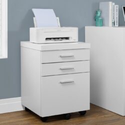 File Cabinet, Rolling Mobile, Storage Drawers, Printer Stand, Office, Contemporary & Modern - White