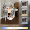 Vanity Table With LED Lights, Flip-Top Mirror And 2 Drawers, Jewelry Storage - Chic White - Image 6