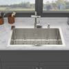 Drop In Kitchen Sink With Pull Down Faucet And Soap Dispenser - Brushed Nickel - Image 8