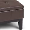 Dover - Square Coffee Table Storage Ottoman - Chocolate Brown - Image 4